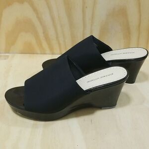 Adrienne Vittadini Black Open-Toe Wedges Women's size 10 M